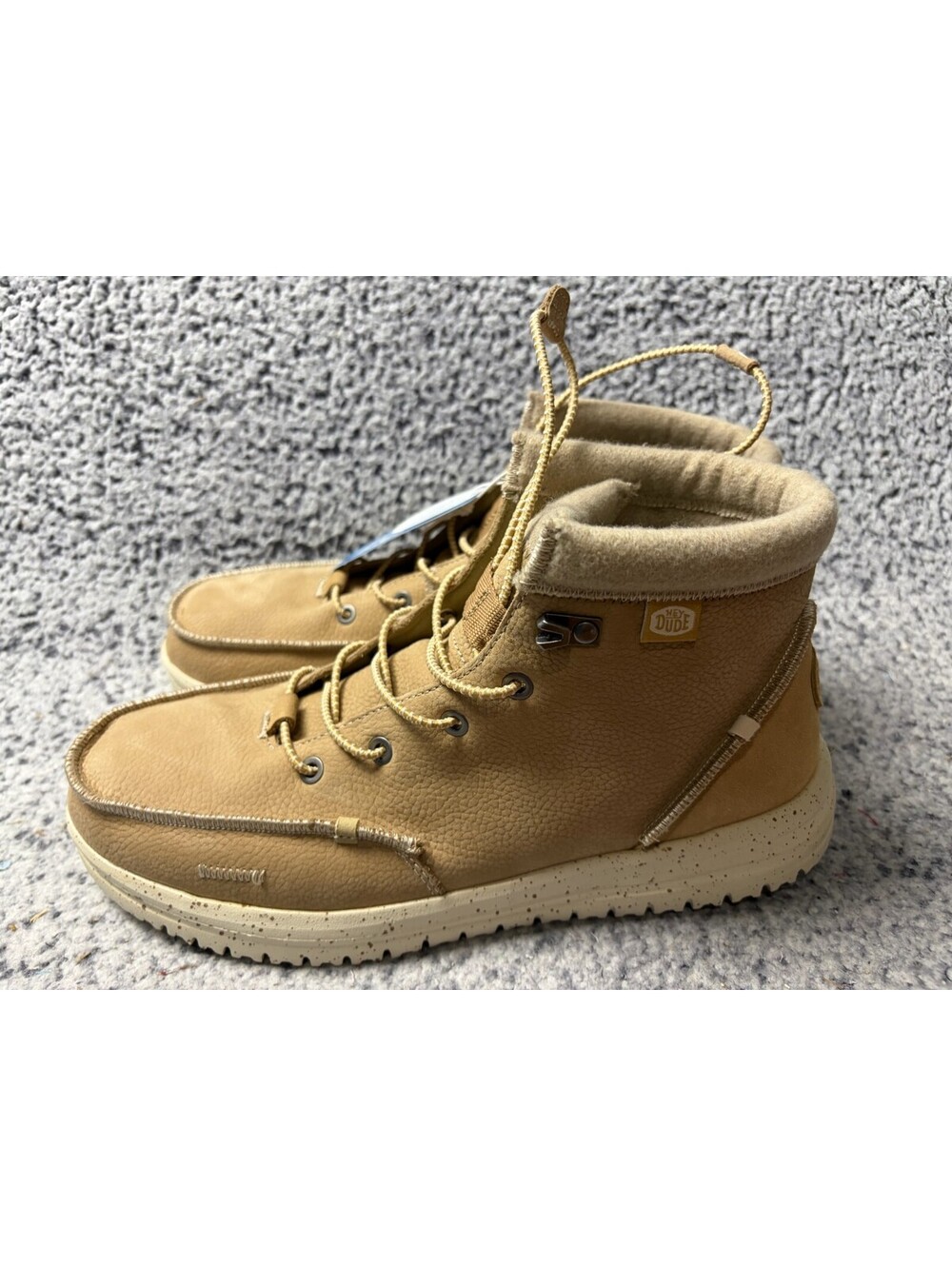 Hey Dude Bradley Boot Leather Men's 12 Wheat Tan Ankle Boots 40189-209 NWT